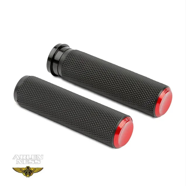 Arlen Ness Knurled Håndtag til Harley-Davidson – Rød