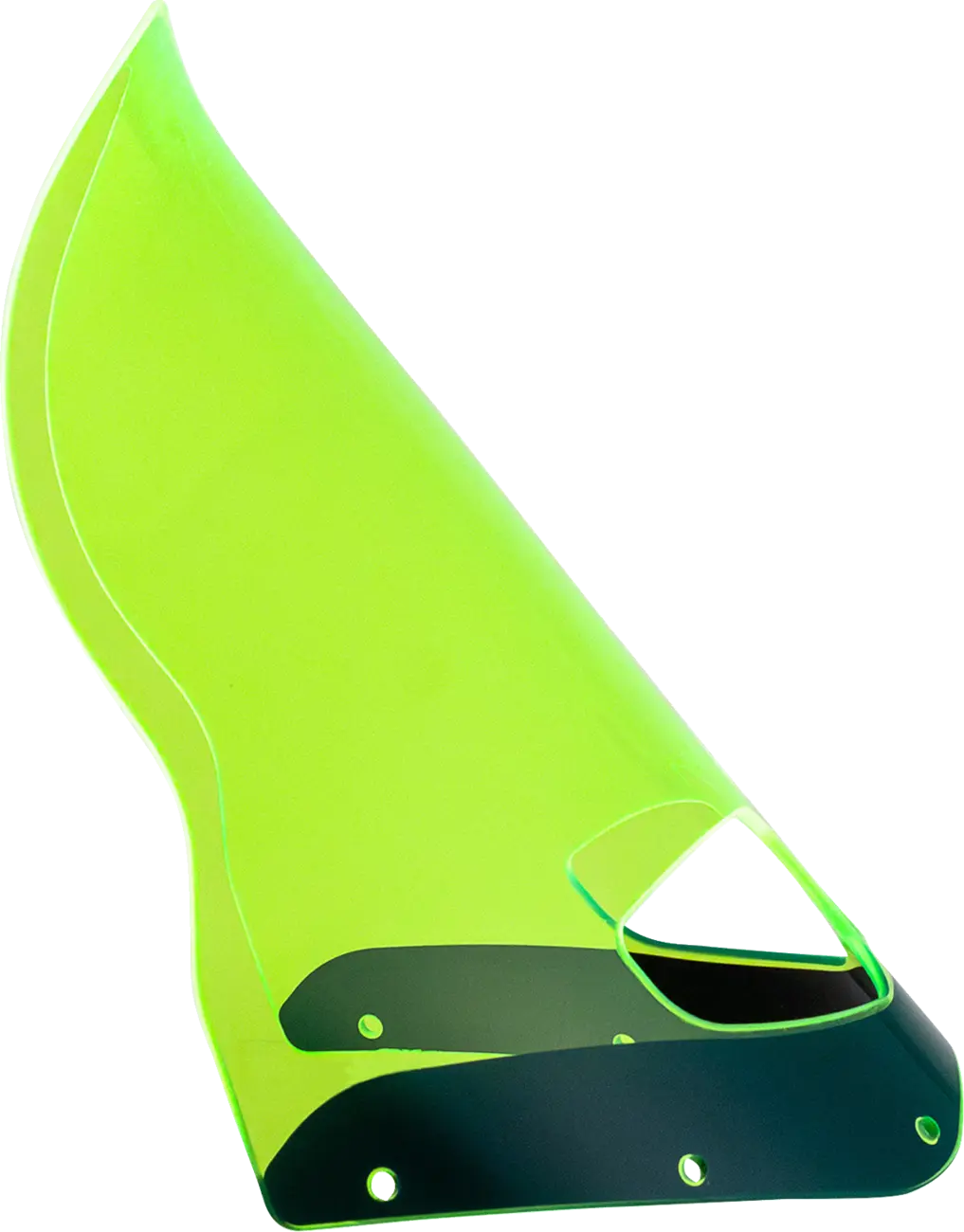 Klock Werks Kolor Flare Windshield 15" Road Warrior Green Ice - right side