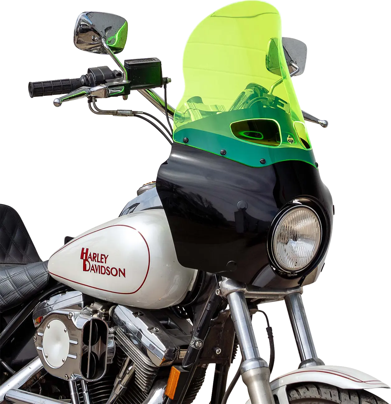 Klock Werks Kolor Flare Windshield 15" Road Warrior Green Ice