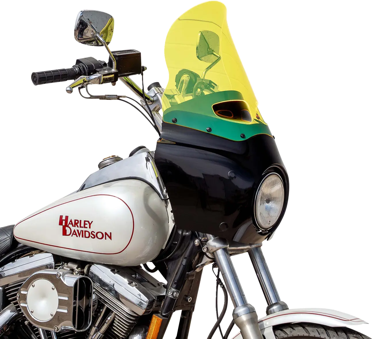 Klock Werks Kolor Flare Windshield 15" Road Warrior Yellow Ice