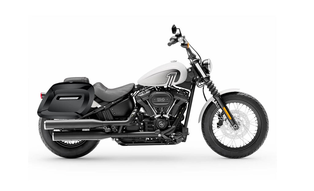 40L - Lamellar Raven Ekstra Store Malet Motorcykel Hård Sadeltasker til Harley Softail Street Bob FXBB