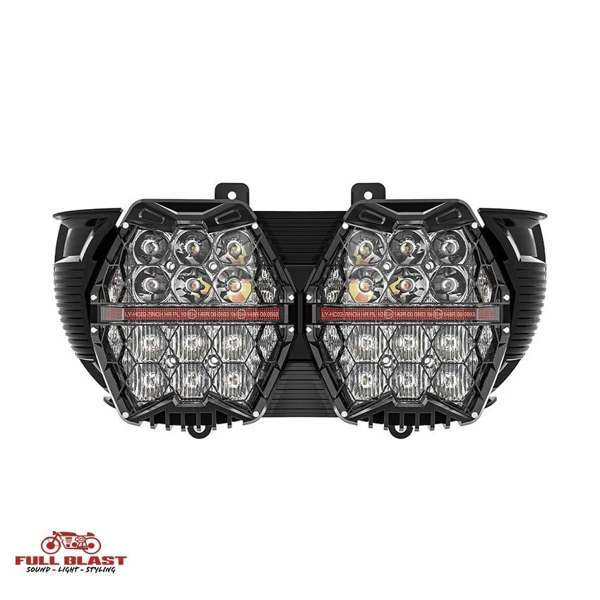 Full Blast LED Forlygte honeycomb til Harley-Davidson Road Glide (2015-2023)