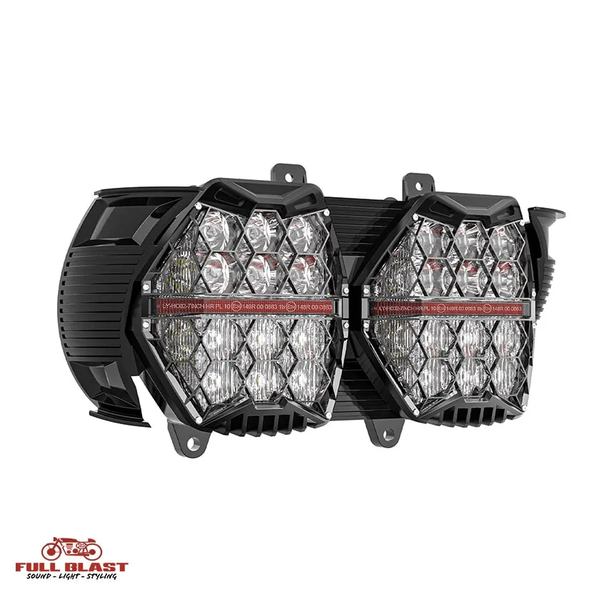 Full Blast LED Forlygte honeycomb til Harley-Davidson Road Glide (2015-2023)
