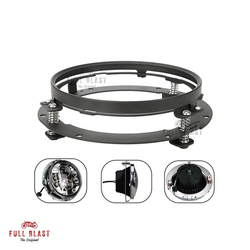 Mont. Ramme til 7" LED Forlygte Harley Davidson – Chrome