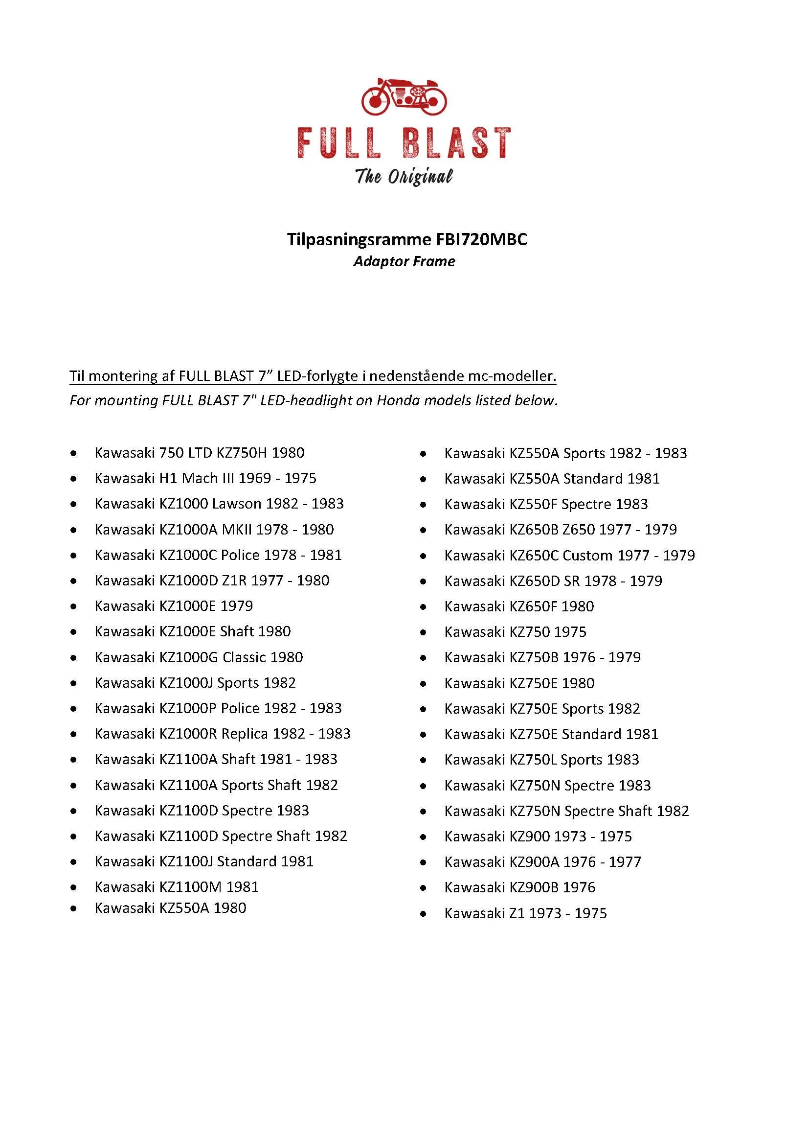 Mont. Ramme til 7" Forlygte Kawasaki