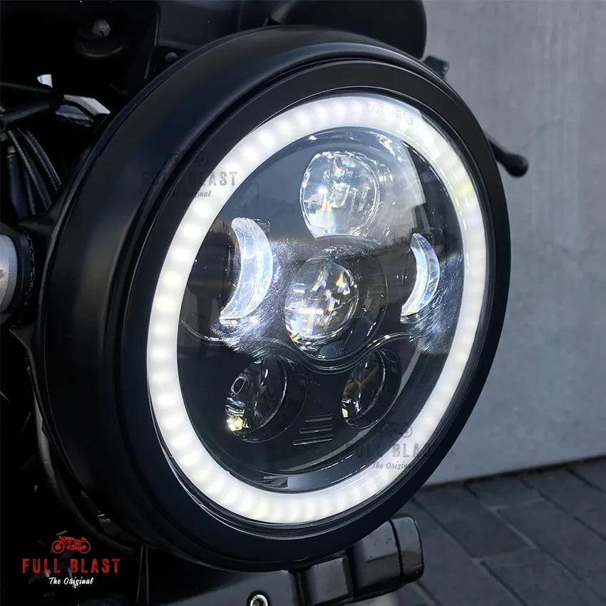 Full Blast Mont. Ramme til 7″ LED Forlygte BMW, Ducati & Kawasaki – Sort