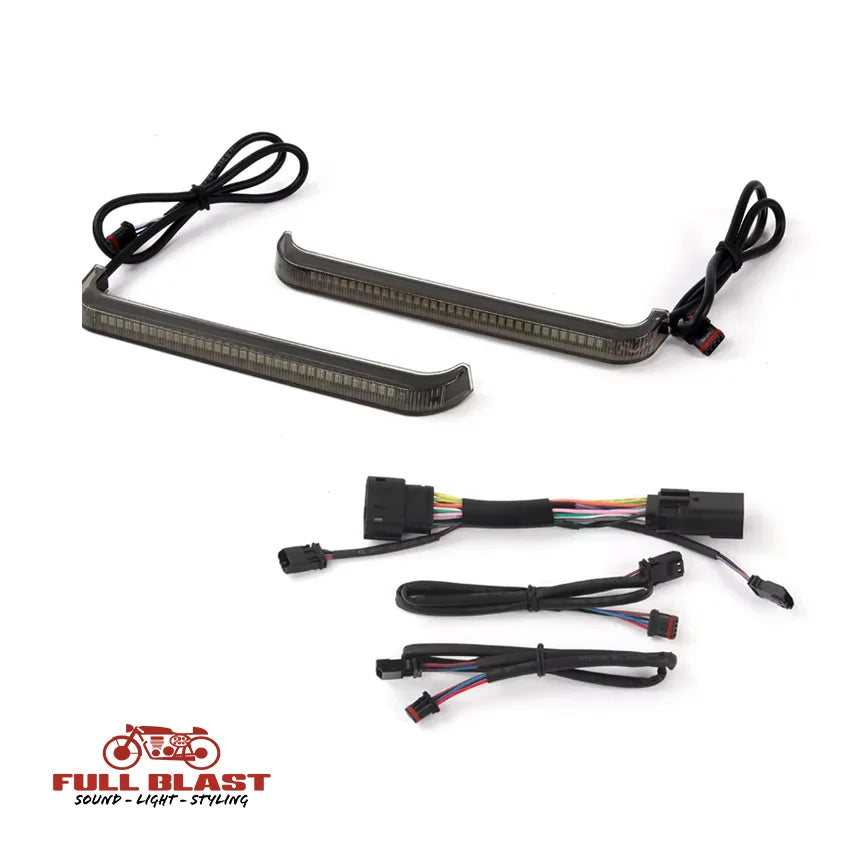 LED Baglygter til sidetasker med rødt positionslys, bremselys til Harley-Davidson Street Glide og Road Glide 2024+