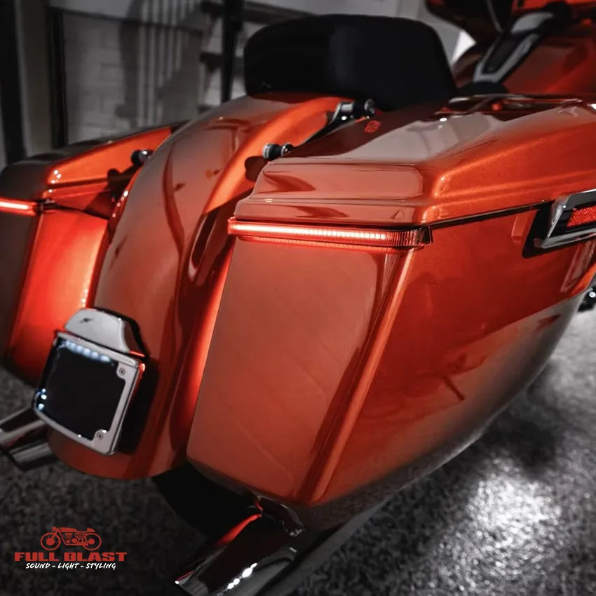 LED Baglygter til sidetasker med rødt positionslys, bremselys til Harley-Davidson Street Glide og Road Glide 2024+