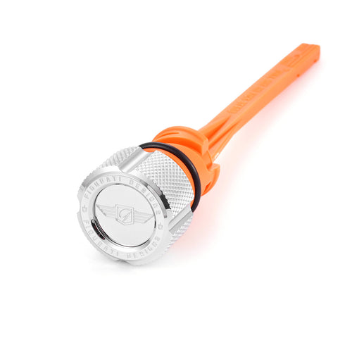 Stål Motor Oliepind til Harley-Davidson M8 Softail (2018-2025) - Rillet Sølv