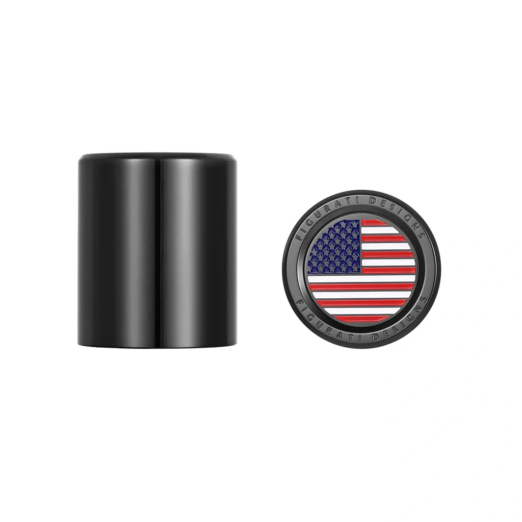 Harley-Davidson Rustfrit Stål Sort Rød Hvid & Blå Amerikansk Flag Docking Covers