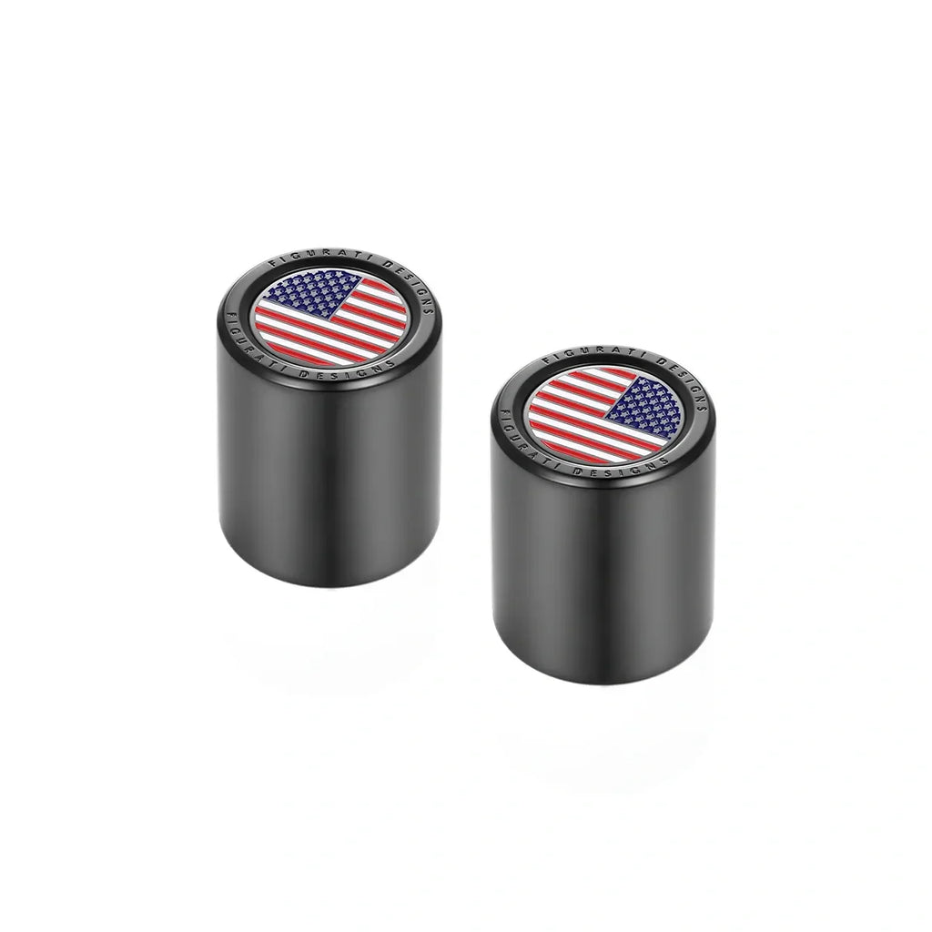 Harley-Davidson Rustfrit Stål Sort Rød Hvid & Blå Amerikansk Flag Docking Covers