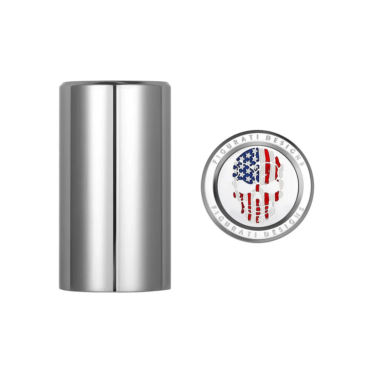 Harley-Davidson Rustfrit Stål Rød Hvid og Blå Amerikansk Flag Kraniet Docking Hardware