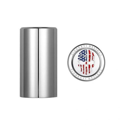 Harley-Davidson Rustfrit Stål Rød Hvid og Blå Amerikansk Flag Kraniet Docking Hardware
