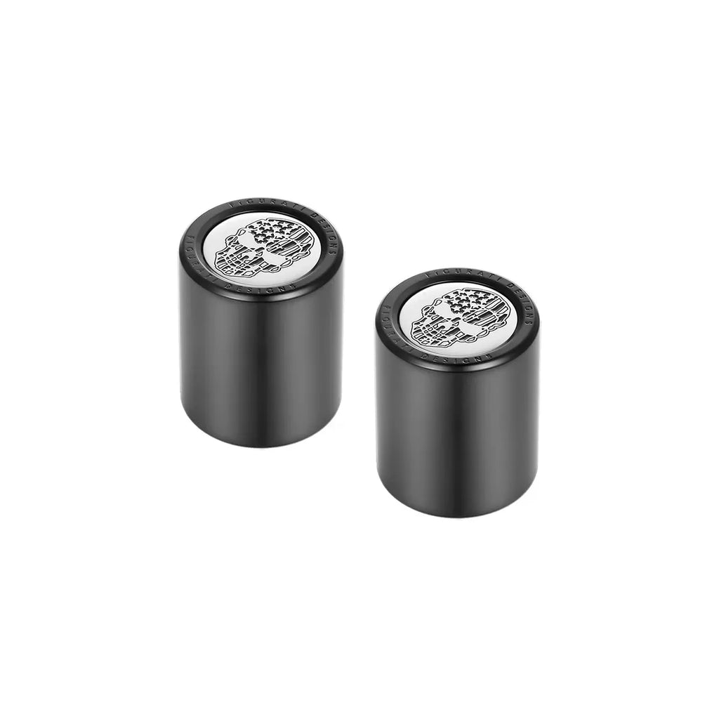 Harley-Davidson Rustfrit Stål i Sort Kontrastfarvet American Flag Skull Docking Hardware