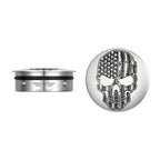 Harley-Davidson Svingarmsdæksel i Rustfrit Stål / Sort med Amerikansk Flag Skalle