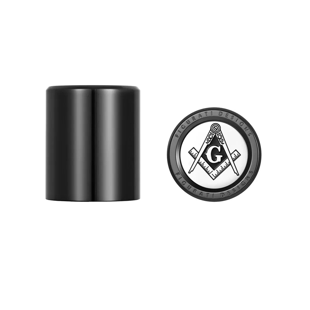 Harley-Davidson Sort Masonic Emblem Docking Hardware i Rustfrit Stål