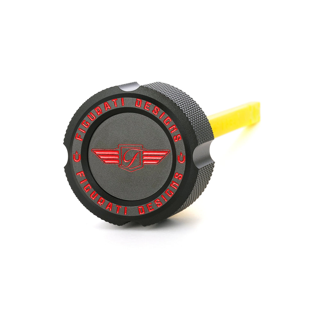 Figurati Designs 5 Års Jubilæum Limited Edition Alu Motor Oliepind for Harley-Davidson Touring M8 (2017-2025) - Rillet Sort