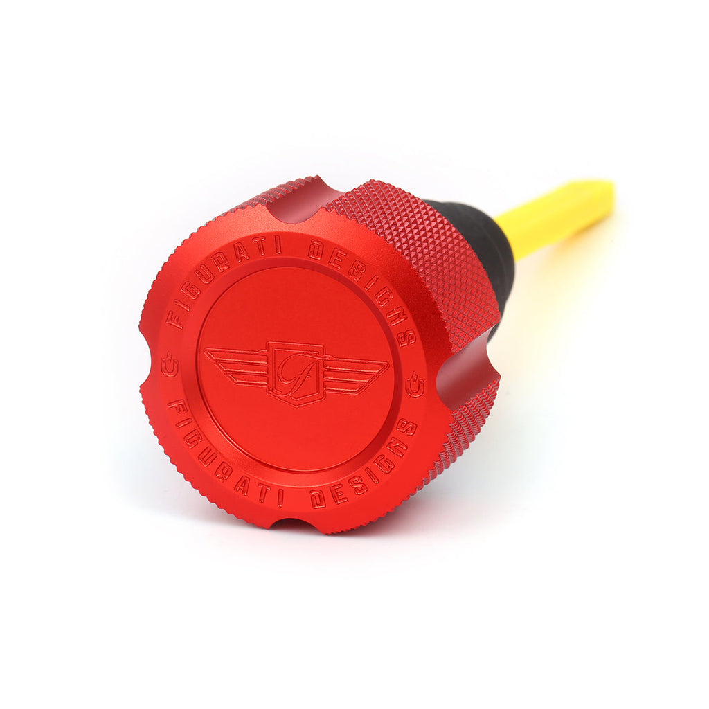 Alu Motor Oliepind for Harley-Davidson Twin Cam (2007-2016) - Rillet Brændt Orange