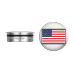 Harley-Davidson Svingarmsdæksel i Rustfrit Stål med Amerikansk Flag - Omvendt