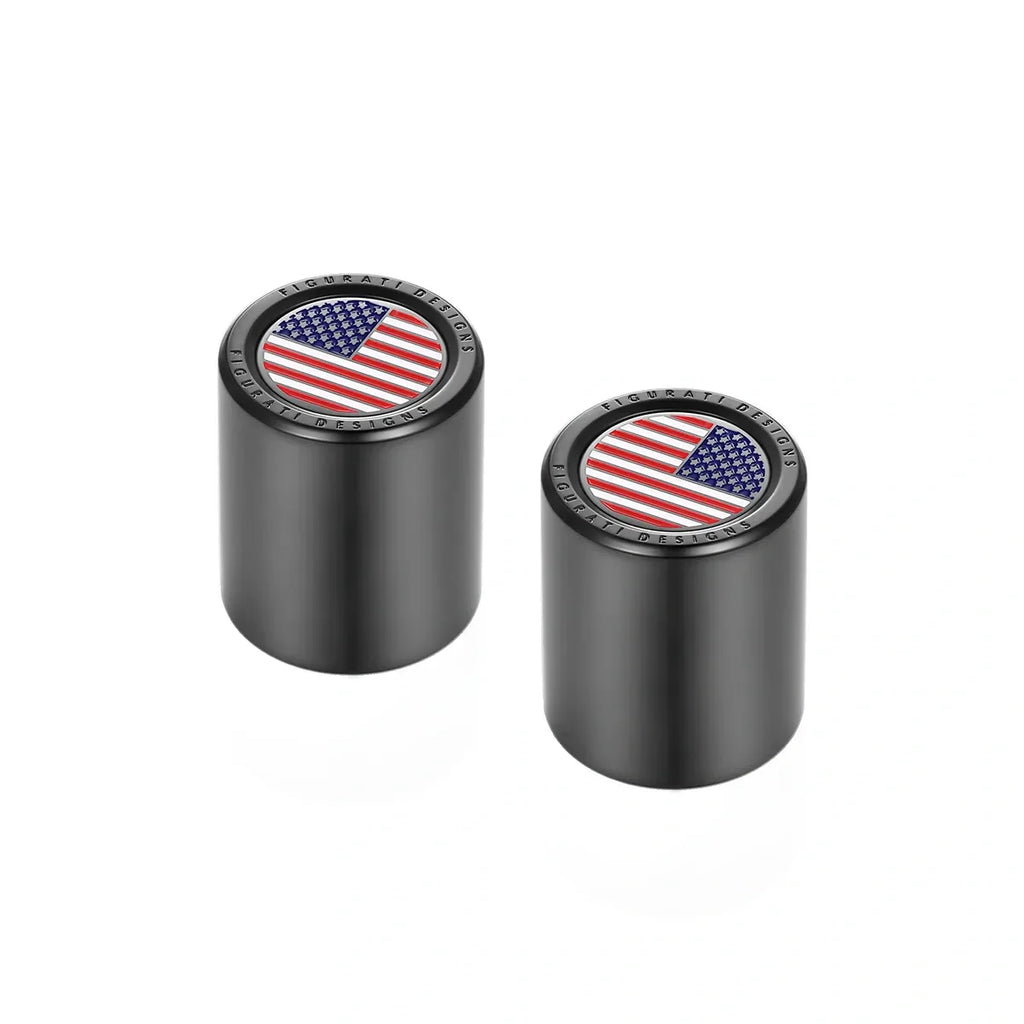 Harley-Davidson Rustfrit Stål Sort Rød Hvid & Blå Amerikansk Flag Docking Covers