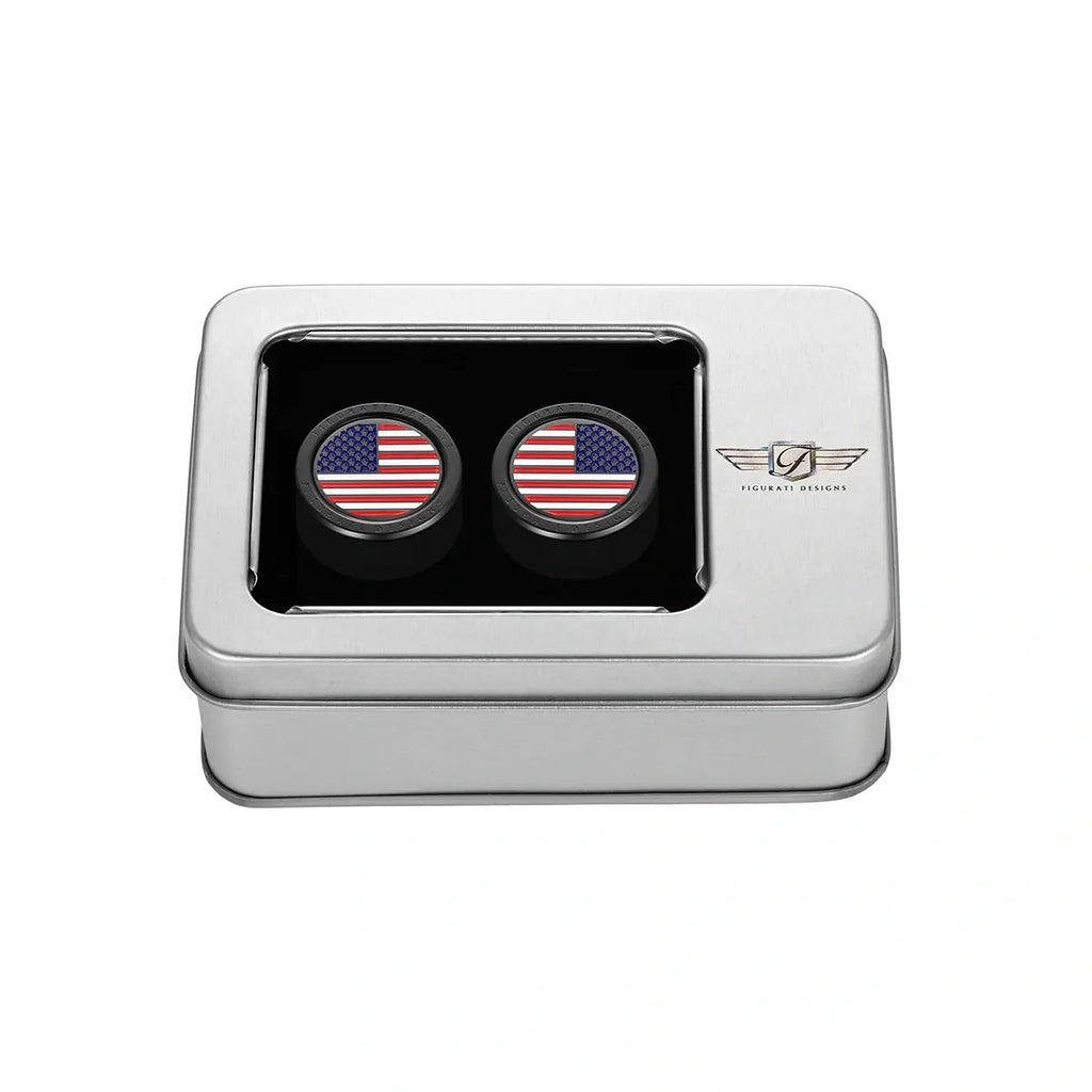 Harley-Davidson Rustfrit Stål Sort Rød Hvid & Blå Amerikansk Flag Docking Covers