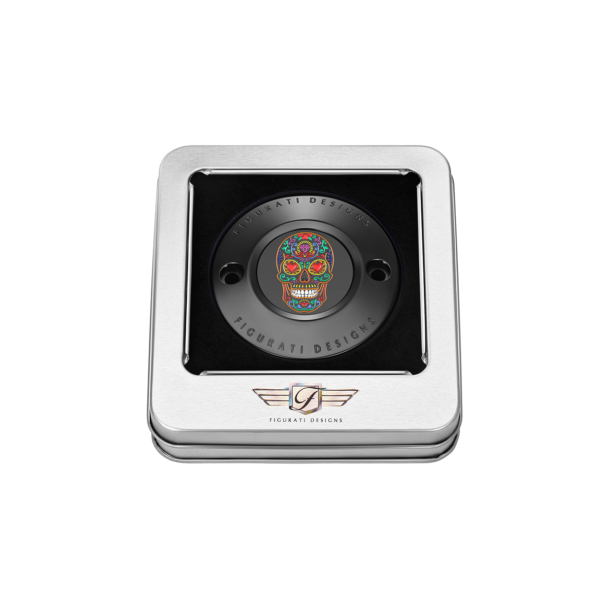 Harley-Davidson Rustfrit Stål Sort Sugar Skull M8 Timing Cover