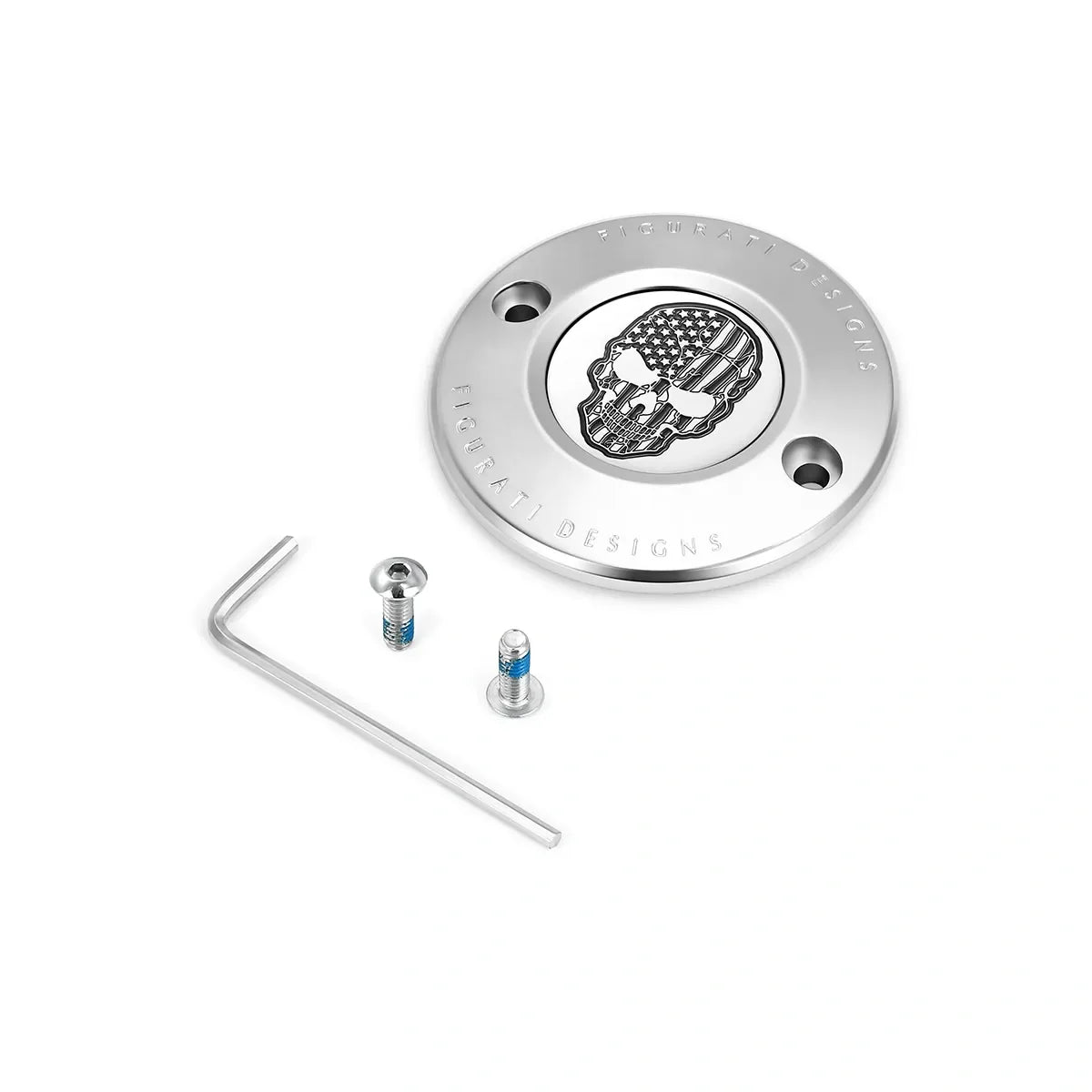 Harley-Davidson Rustfrit Stål Contrast Cut American Flag Skull M8 Timing Cover