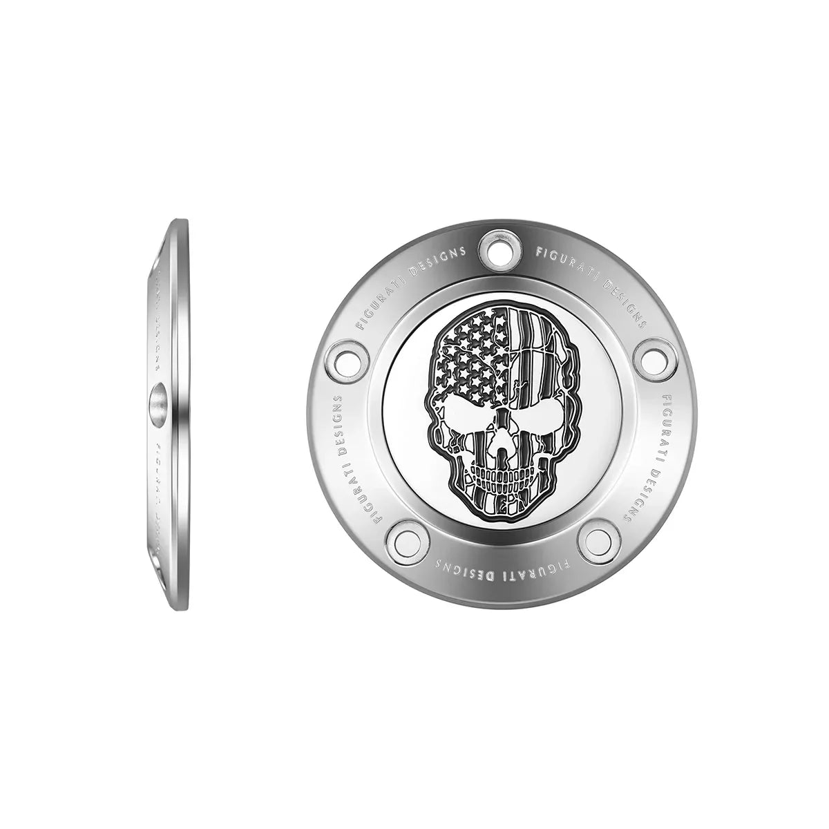 Harley-Davidson Rustfrit Stål Contrast Cut American Flag Skull Twin Cam Timing Cover