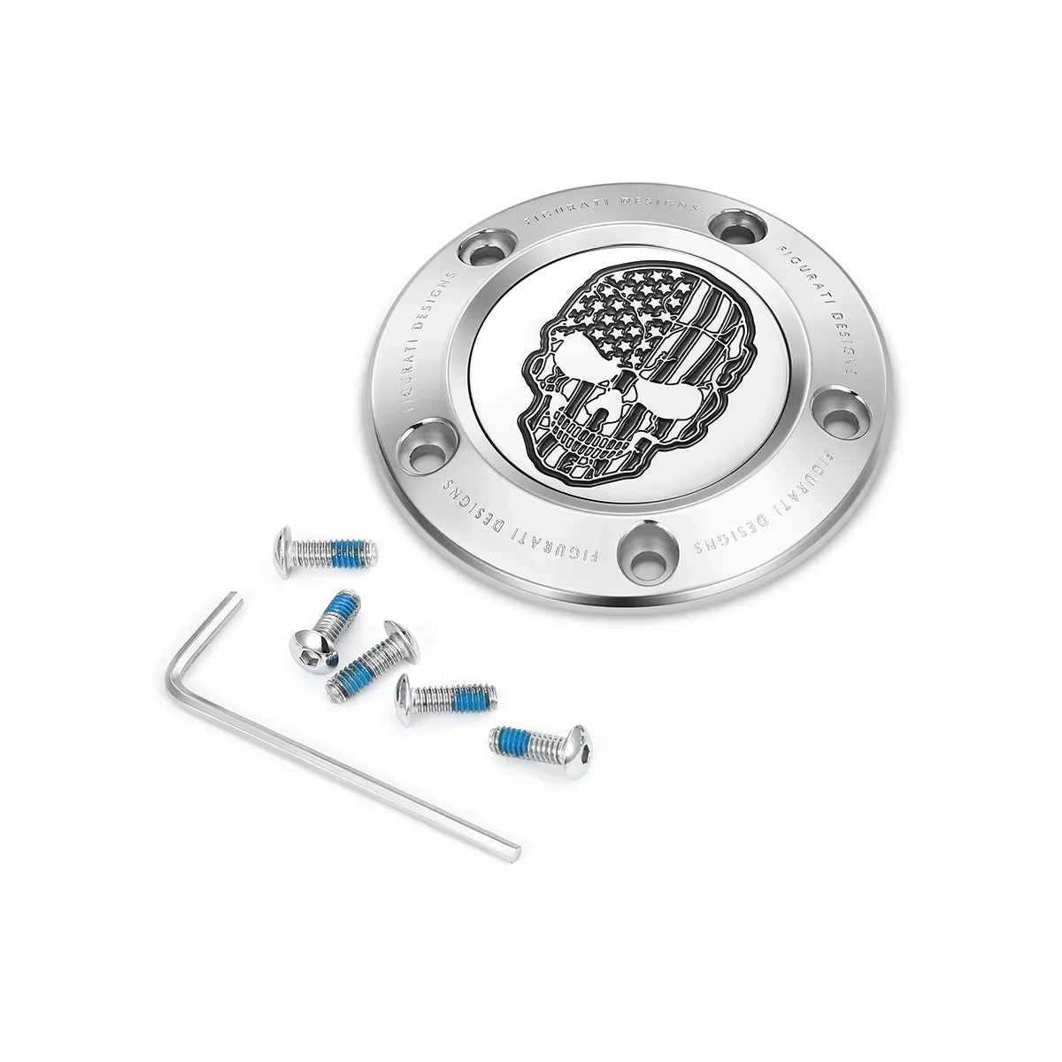 Harley-Davidson Rustfrit Stål Contrast Cut American Flag Skull Twin Cam Timing Cover