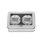 Aksel Covers til forhjul - i Poleret Rustfri Stål med Black American Flag - Harley-Davidson Dyna, Softail & Touring