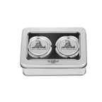 Aksel Covers til forhjul - i Poleret Rustfri Stål med "Don't Tread on Me" - Harley-Davidson Dyna, Softail & Touring