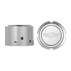 Aksel Covers til forhjul - i Poleret Rustfri Stål med Figurati Designs Logo - Harley-Davidson Dyna, Softail & Touring