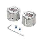 Aksel Covers til forhjul - i Poleret Rustfri Stål med Black/Red American Flag - Harley-Davidson Dyna, Softail & Touring