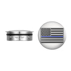 Harley-Davidson Svingarmsdæksel i Rustfrit Stål - American Flag Blue Line - Omvendt