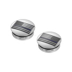 Harley-Davidson Svingarmsdæksel i Rustfrit Stål - American Flag Blue Line - Omvendt