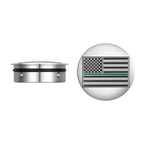 Harley-Davidson Svingarmsdæksel i Rustfrit Stål - American Flag Green Line *Symboliserer ALLE amerikanske militærstyrker* - Omvendt
