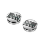 Harley-Davidson Svingarmsdæksel i Rustfrit Stål - American Flag Green Line *Symboliserer ALLE amerikanske militærstyrker* - Omvendt