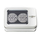 Harley-Davidson Svingarmsdæksel i rustfrit stål med Maltese Cross - FIRE