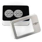 Harley-Davidson Svingarmsdæksel i rustfrit stål med Maltese Cross - FIRE