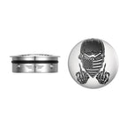 Harley-Davidson Svingarmsdæksel i rustfrit stål med maskeret kranie