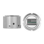 Aksel Covers til forhjul - i Poleret Rustfri Stål med Black/Green American Flag - Harley-Davidson Dyna, Softail & Touring