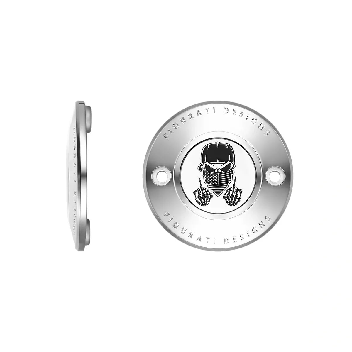 Harley-Davidson Masked Skull M8 Timing Cover i Rustfrit Stål