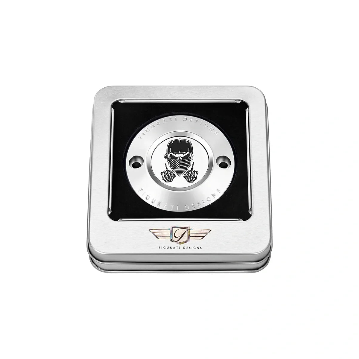 Harley-Davidson Masked Skull M8 Timing Cover i Rustfrit Stål