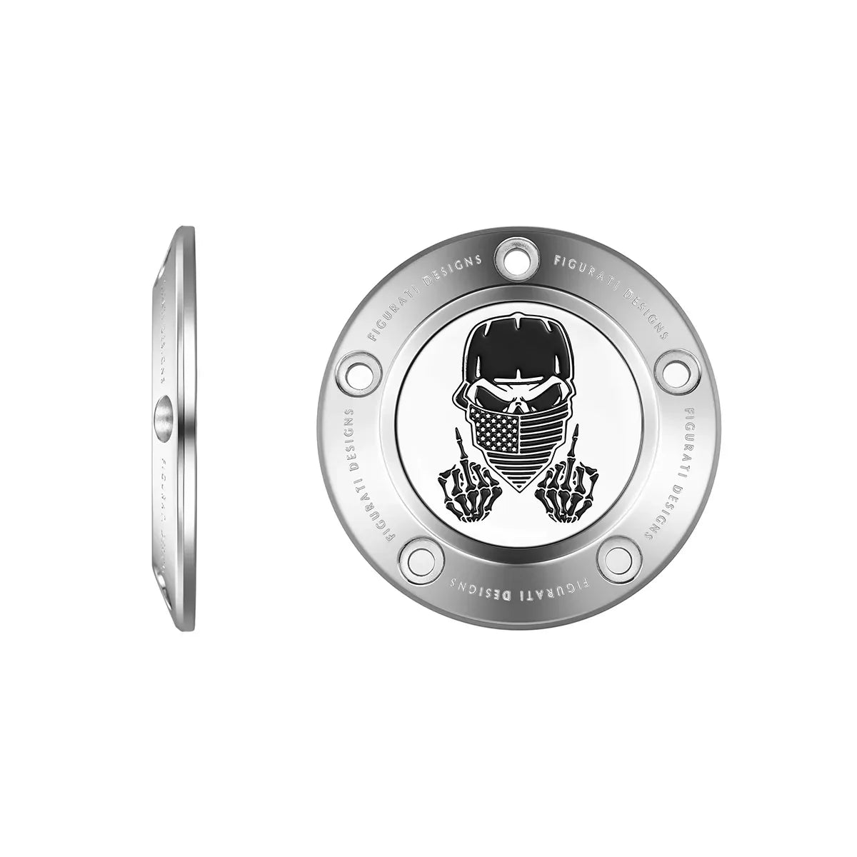 Harley-Davidson Rustfrit Stål Maskeret Dødningehoved Twin Cam Timing Cover