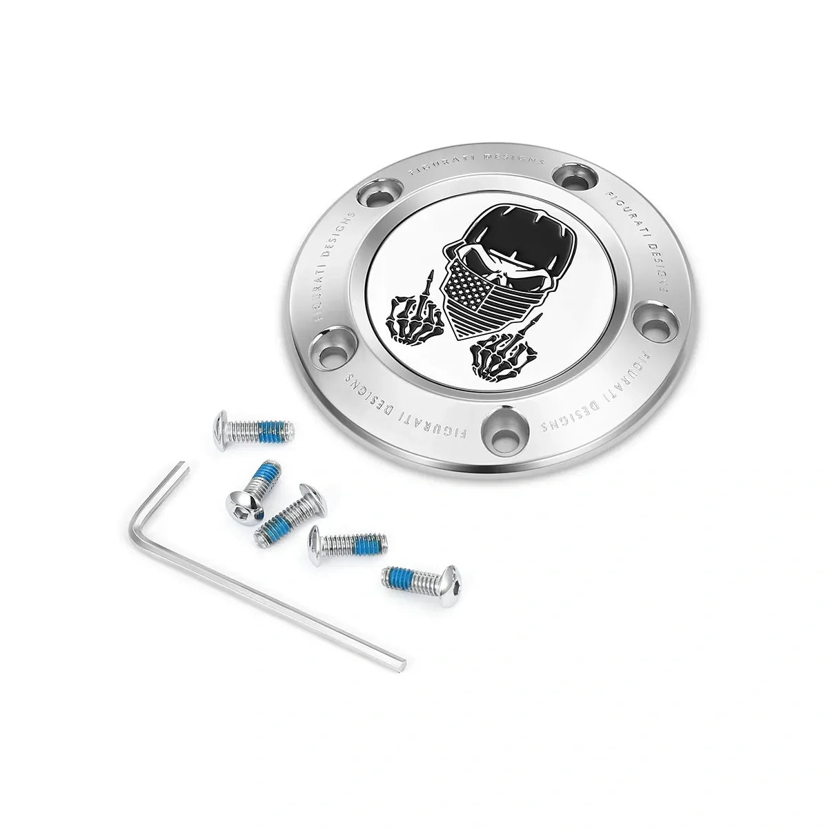 Harley-Davidson Rustfrit Stål Maskeret Dødningehoved Twin Cam Timing Cover