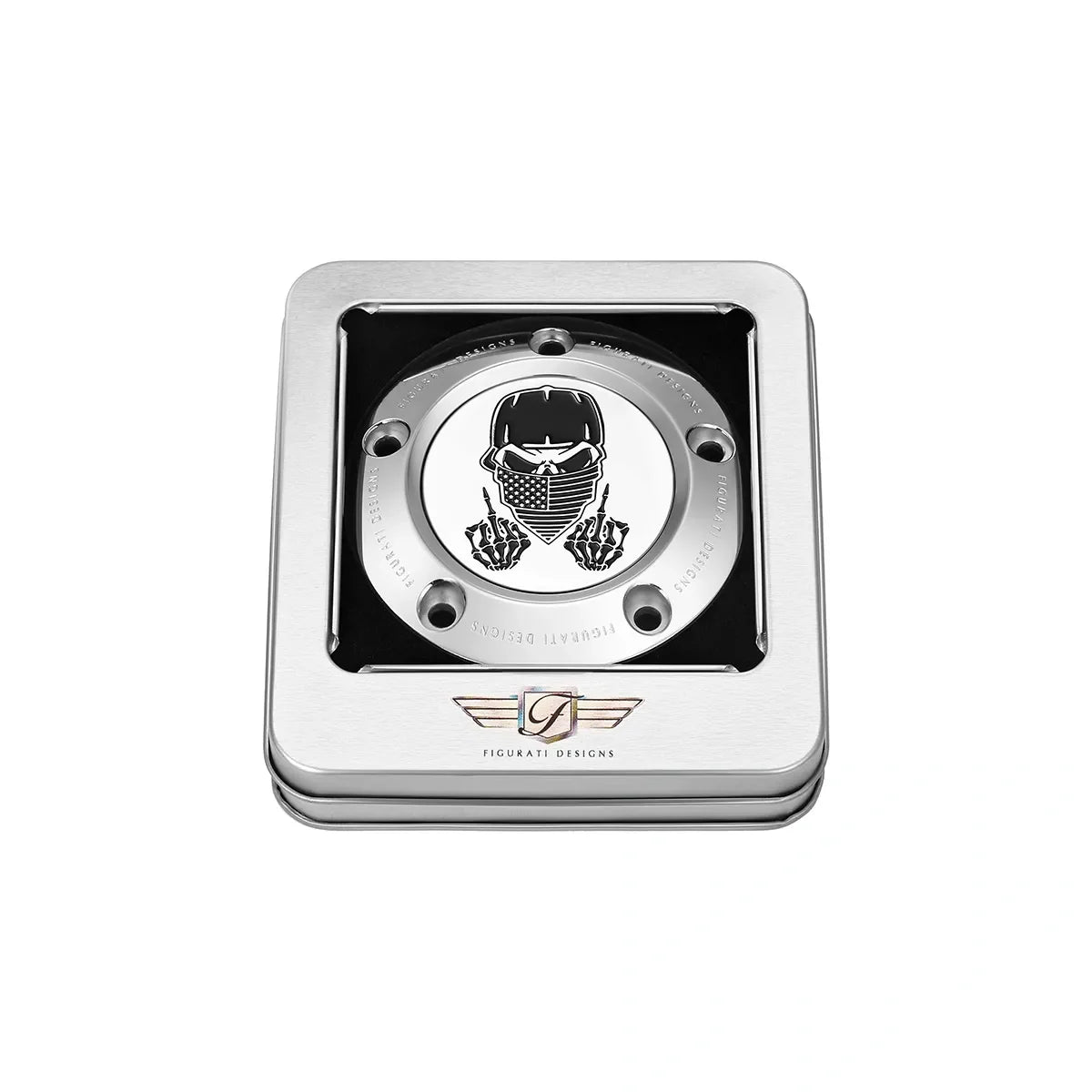 Harley-Davidson Rustfrit Stål Maskeret Dødningehoved Twin Cam Timing Cover