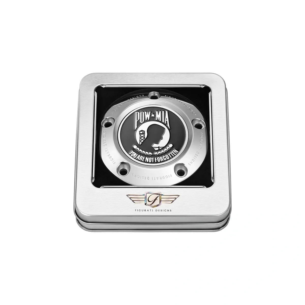 Harley-Davidson POW MIA Twin Cam Timing Cover i Rustfrit Stål