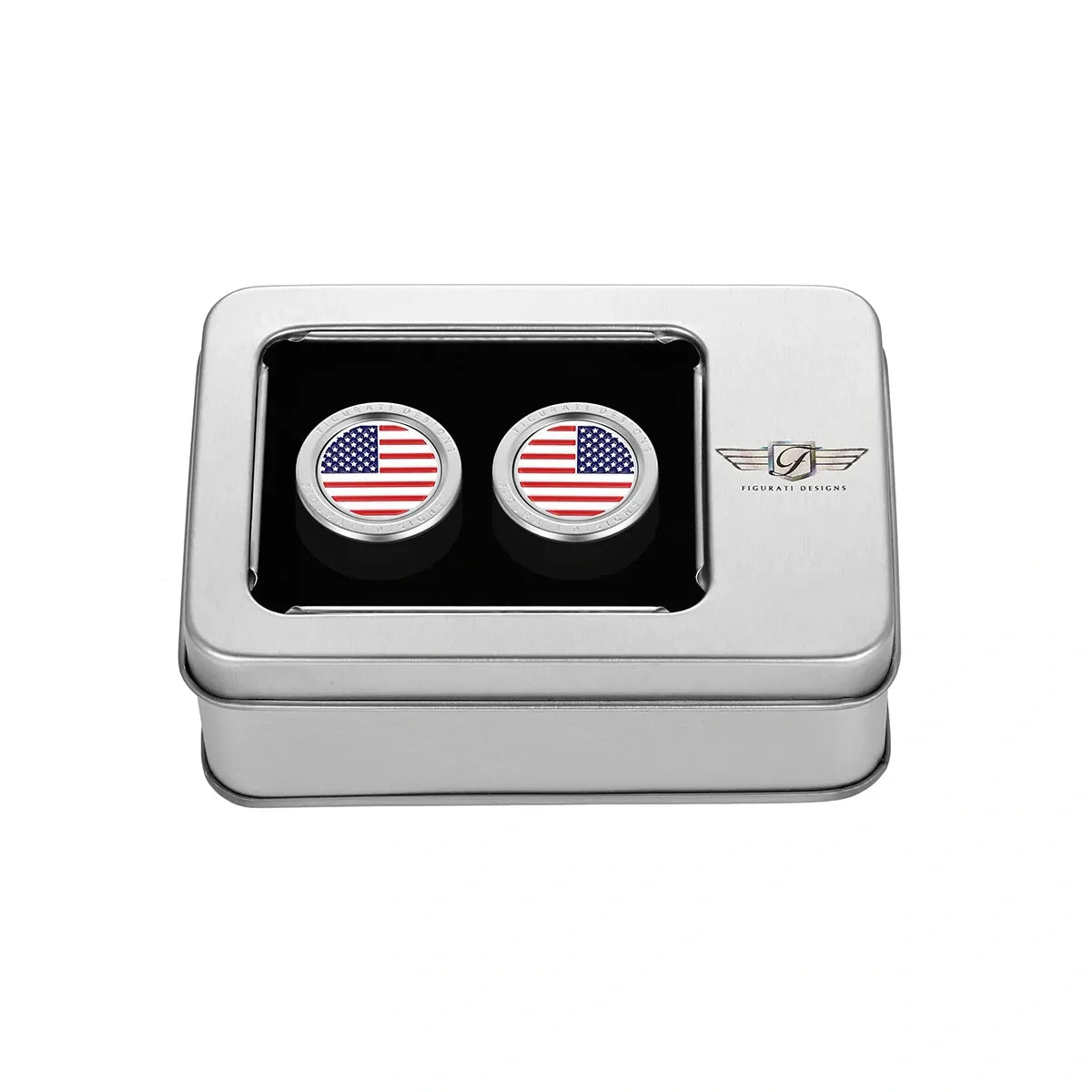 Harley-Davidson Rustfri Stål Rød Hvid & Blå Amerikansk Flag Docking Covers