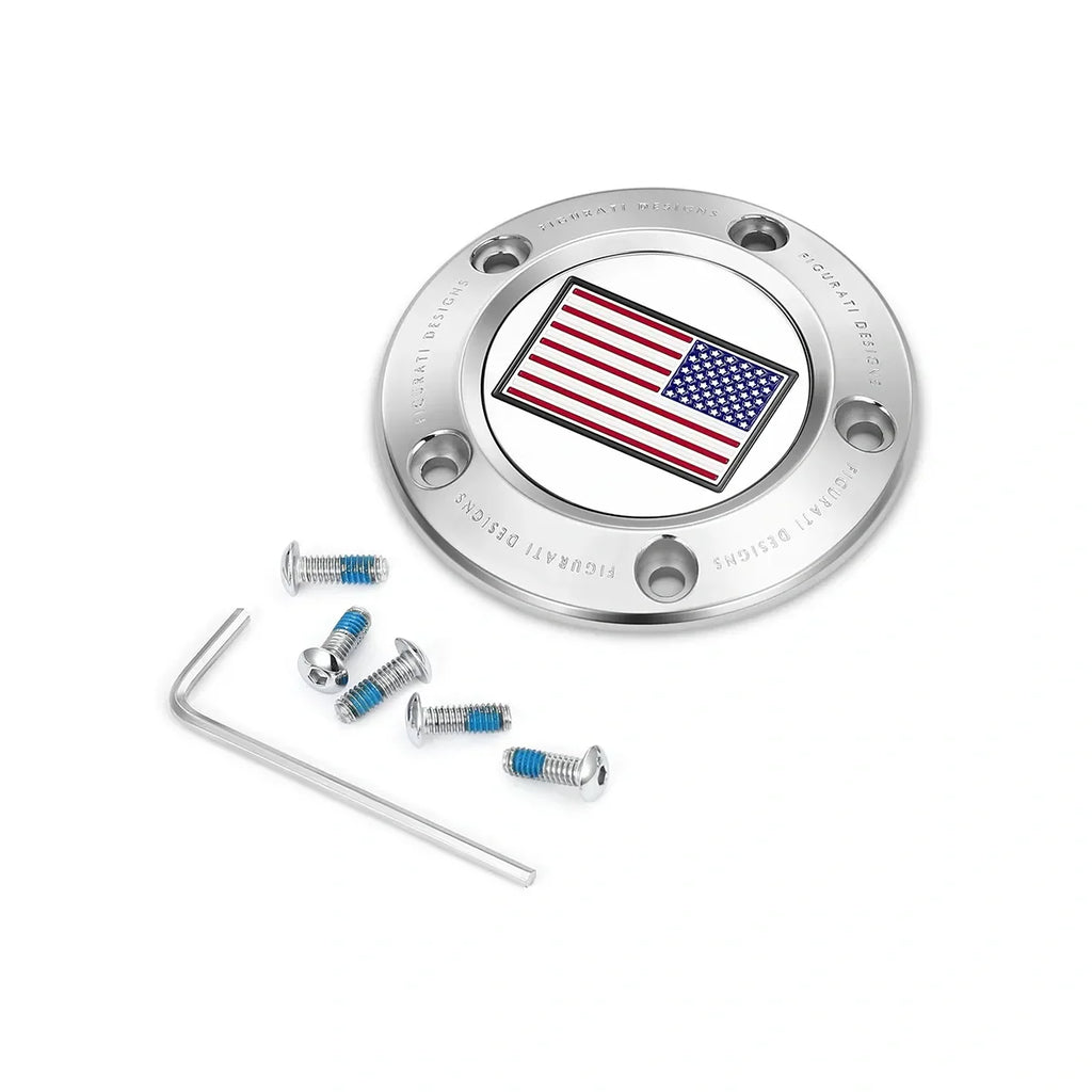 Harley-Davidson Rust Rød, Hvid og Blå Amerikansk Flag - Vendt Twin Cam Timing Cover