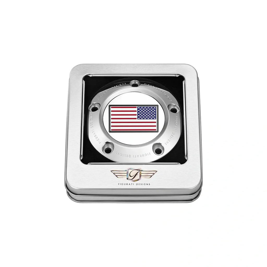 Harley-Davidson Rust Rød, Hvid og Blå Amerikansk Flag - Vendt Twin Cam Timing Cover
